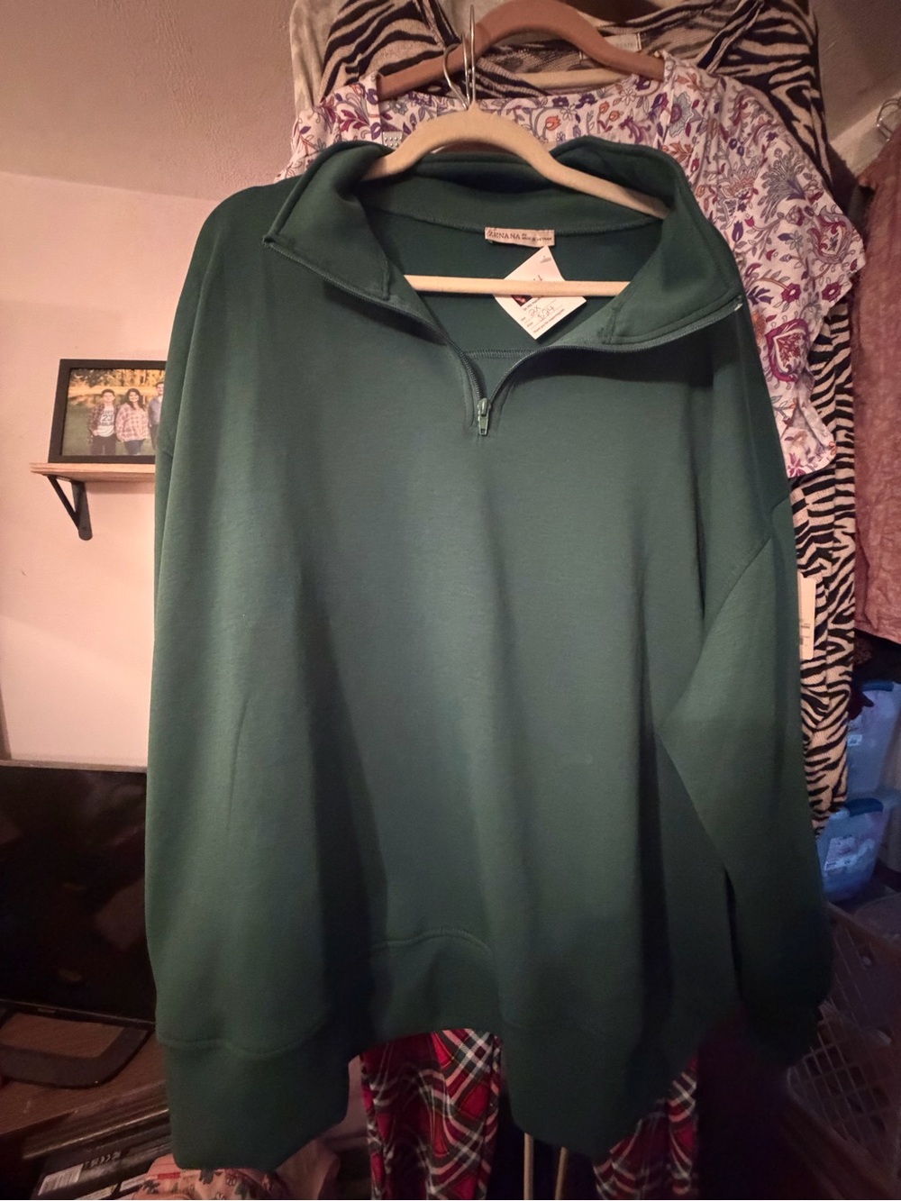 Zenana Outfitters Emerald Green Quarter-Zip Pullover